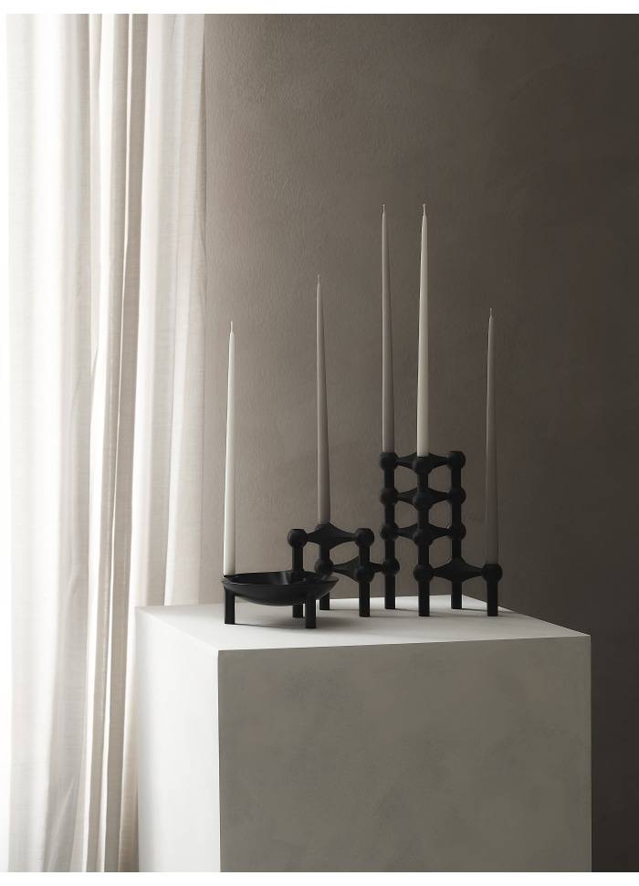 7.Stoff Nagel Kerzenhalter schwarz